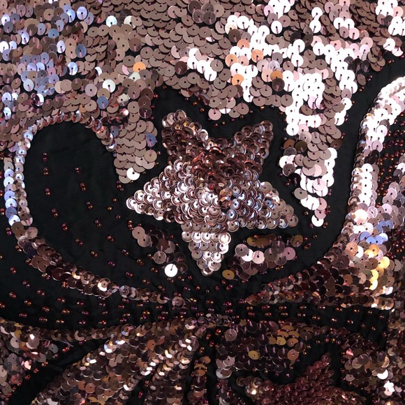 VINTAGE silk top with sequins size large - Picture 3 of 5